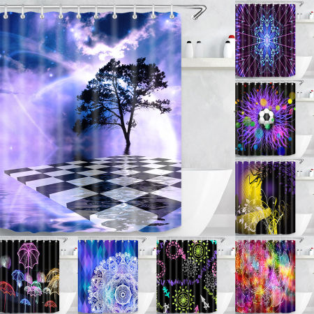 Digital Printed Polyester Waterproof Mildewproof Shower Curtain