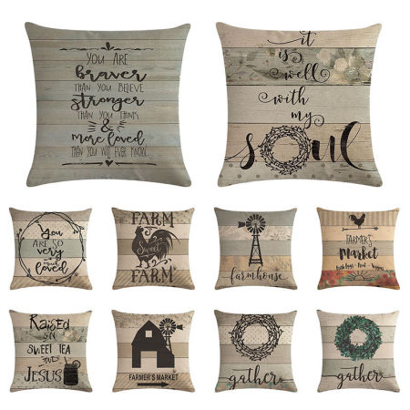 Farm Message Word Motto Pillowcase Home Textile