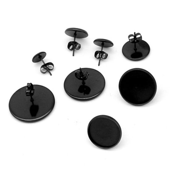 Image de Boucles d'Oreilles Puces en Acier Inoxydable Cabochon Rapportable 10 Pcs