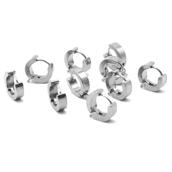 Imagen de Acero Inoxidable Pendientes Tono de Plata W/ Lazo 6 Unidades