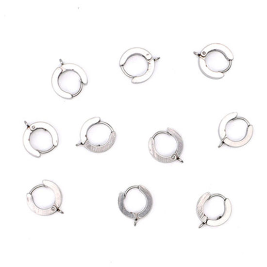 Imagen de Acero Inoxidable Pendientes Tono de Plata W/ Lazo 6 Unidades