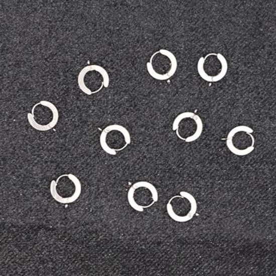 Imagen de Acero Inoxidable Pendientes Tono de Plata W/ Lazo 6 Unidades