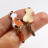 Picture of Zinc Based Alloy Pendants Cat Animal Enamel 10 PCs