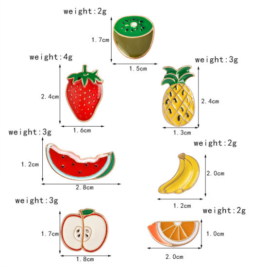 Image de Broche Epingle Fruits Émail 20mm x 12mm, 1 Pièce