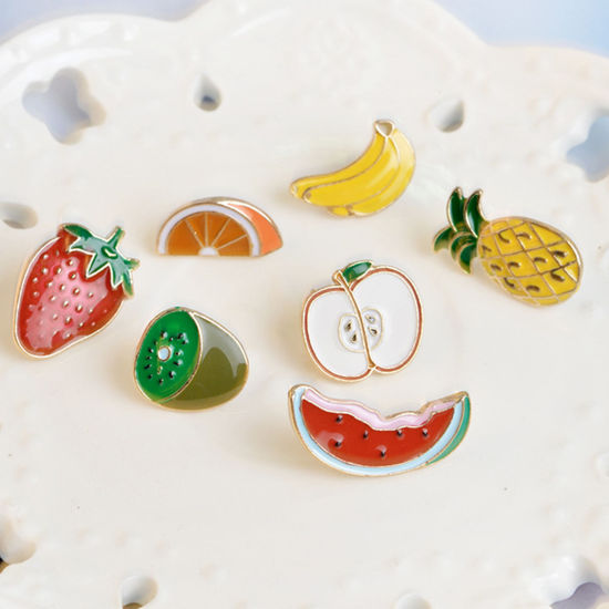 Image de Broche Epingle Fruits Émail 20mm x 12mm, 1 Pièce