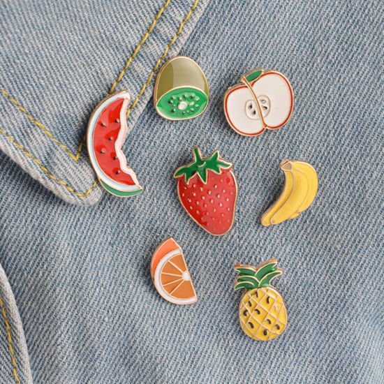 Image de Broche Epingle Fruits Émail 20mm x 12mm, 1 Pièce