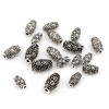 Immagine di Lega di Zinco Perline Barile Argento Antico Fiore Scolpisce 20 Pz