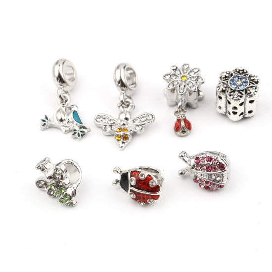 Image de Perles à Gros Trou en Alliage de Zinc 3 Pcs