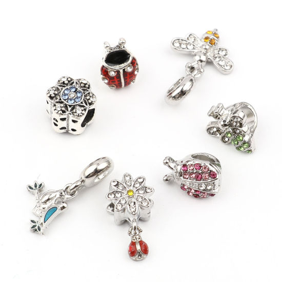 Image de Perles à Gros Trou en Alliage de Zinc 3 Pcs