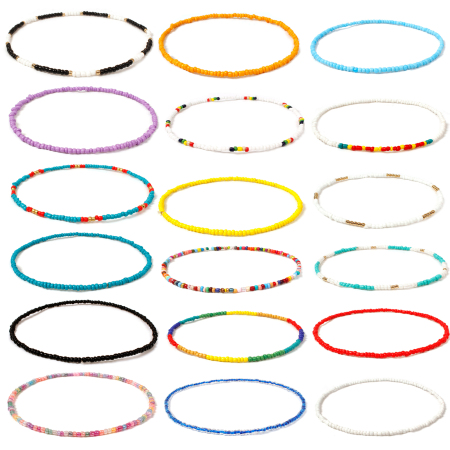 Glass Beaded Necklace 40cm(15 6/8") long, 1 Piece