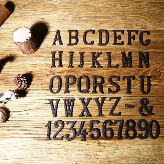 Image de Numéro de lettre en fer forgé créatif bricolage plaque de porte accessoires de maison