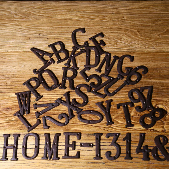Image de Numéro de lettre en fer forgé créatif bricolage plaque de porte accessoires de maison