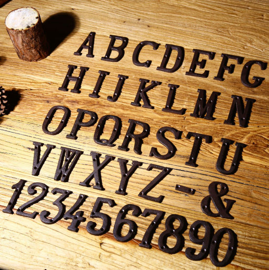 Image de Numéro de lettre en fer forgé créatif bricolage plaque de porte accessoires de maison