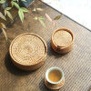 Imagen de Rattan Weaving Round Tea Coaster Mat Tea Ceremony Tools