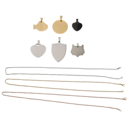 Pendentifs en Acier Inoxydable Pouvoir Graver sur Espace Blanc 1 Pièce