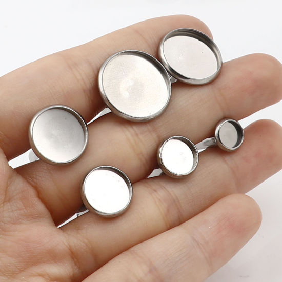 Image de Boutons de Manchettes en Acier Inoxydable Rond Rotatif 1 Pièce