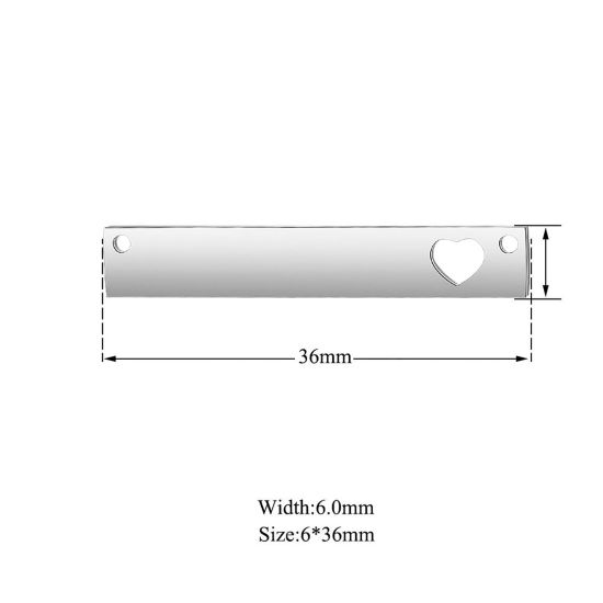 Image de Connecteurs en Acier Inoxydable Rectangle Pouvoir Graver sur Espace Blanc 1 Pièce