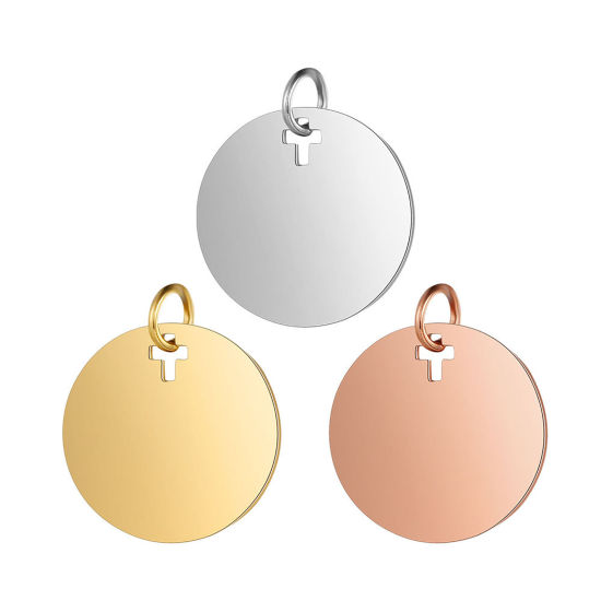 Image de Breloques en Acier Inoxydable Rond 1 Pièce