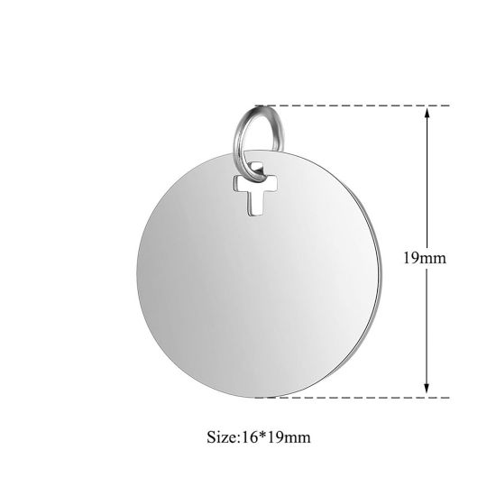 Image de Breloques en Acier Inoxydable Rond 1 Pièce