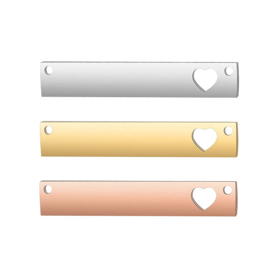Image de Connecteurs en Acier Inoxydable Rectangle Pouvoir Graver sur Espace Blanc 1 Pièce
