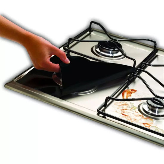 Image de Coussin de protection de nettoyage de cuisinière à gaz en fibre de verre anti-salissure et anti-huile