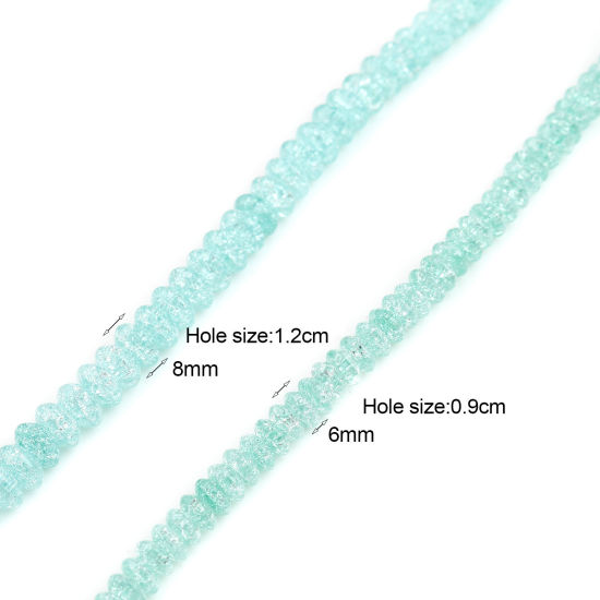Image de Perles en Verre Plat-Rond Transparent Motifs Fissurés 1 Enfilade