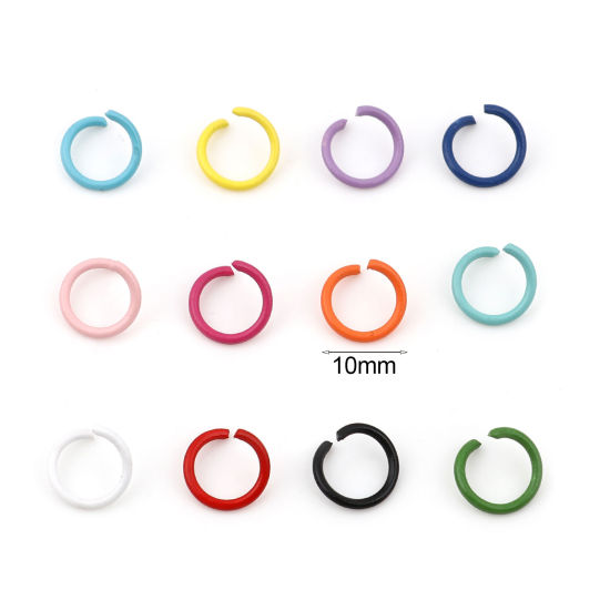 100 個 10mm 直径、 1.3mm（16号） 合金 丸カン 丸カン 多色 円形 の画像