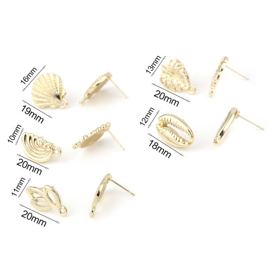 Image de Boucles d'Oreilles Puces en Alliage de Zinc avec Boucle 2 Pcs