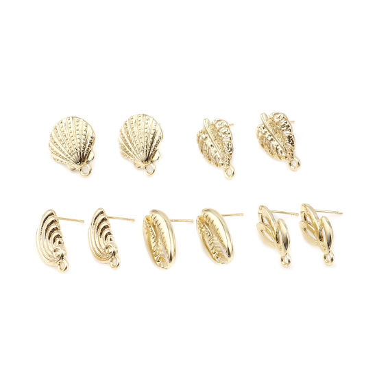 Image de Boucles d'Oreilles Puces en Alliage de Zinc avec Boucle 2 Pcs