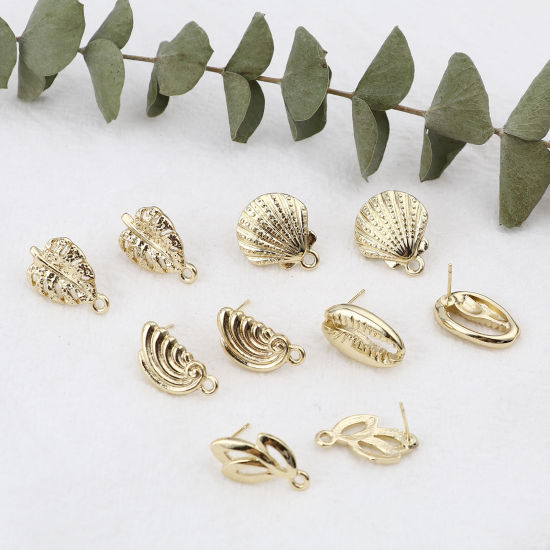 Image de Boucles d'Oreilles Puces en Alliage de Zinc avec Boucle 2 Pcs