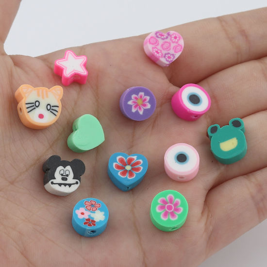 Image de Perles en Pâte Polymère Couleur au Hasard 50 Pcs