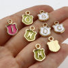 Picture of Zinc Based Alloy Charms Shield Initial Alphabet/ Capital Letter Enamel