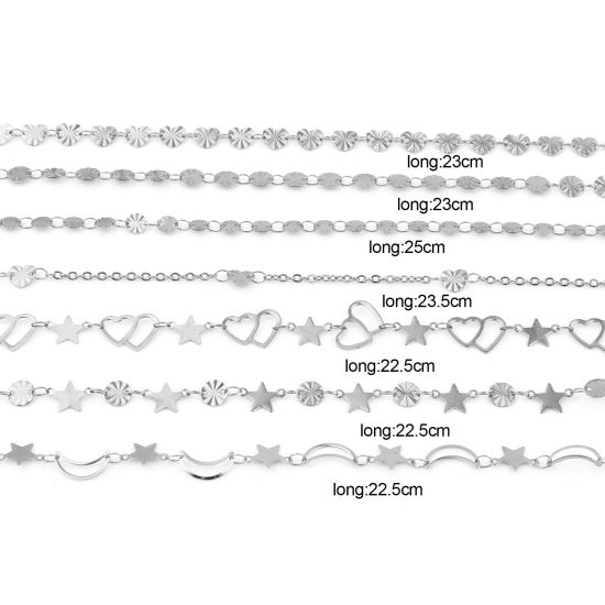 Image de Chaînes de Cheville en Acier Inoxydable Argent Mat 1 Pièce