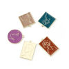 Picture of Zinc Based Alloy Charms Geometric Gold Plated Multicolor Person Enamel 5 PCs