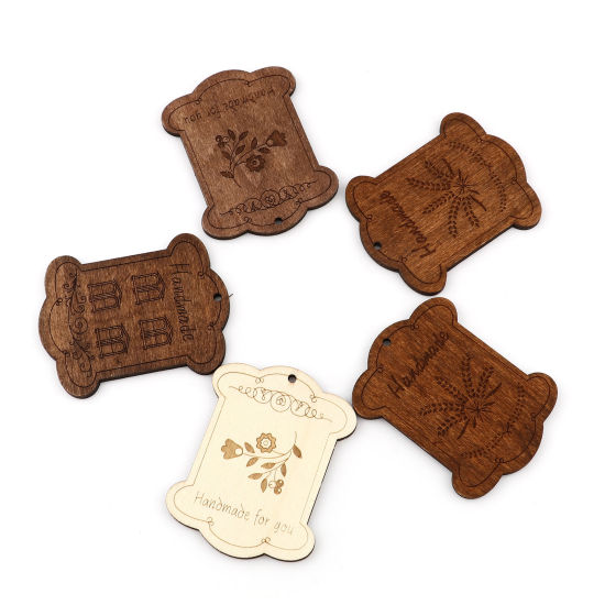 Image de Pendentifs en Bois Naturel Irrégulier 10 Pcs