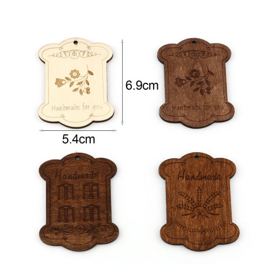 Image de Pendentifs en Bois Naturel Irrégulier 10 Pcs