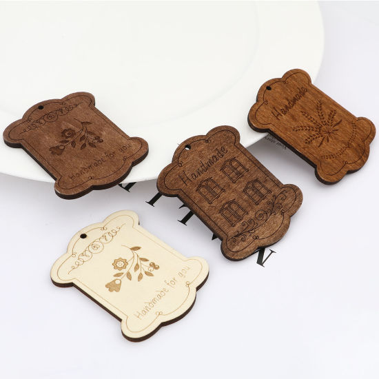 Image de Pendentifs en Bois Naturel Irrégulier 10 Pcs