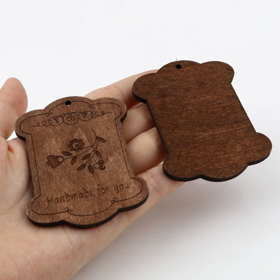 Image de Pendentifs en Bois Naturel Irrégulier 10 Pcs