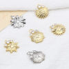 Bild von Messing Charms Bunt Schneeflocke Transparent Strass 2 Stück