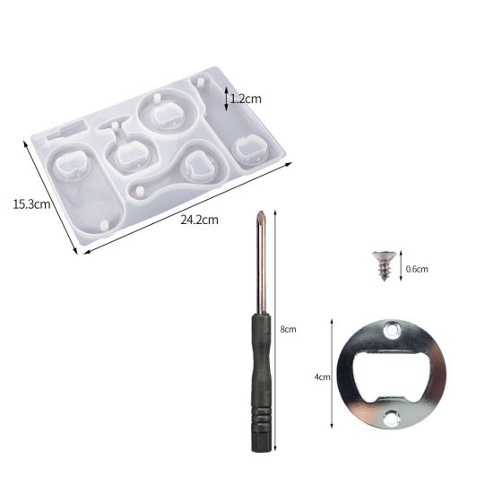 Image de Moule en Silicone Ouvre bouteille Rectangle Blanc 1 Pièce