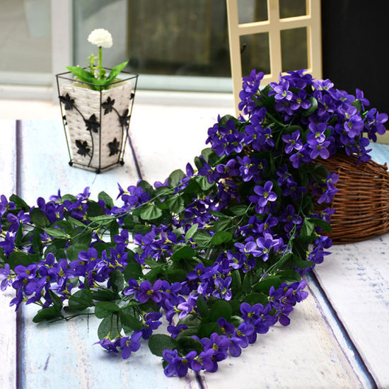 Image de Décoration de maison de vigne violette de fleurs de simulation de fausse soie