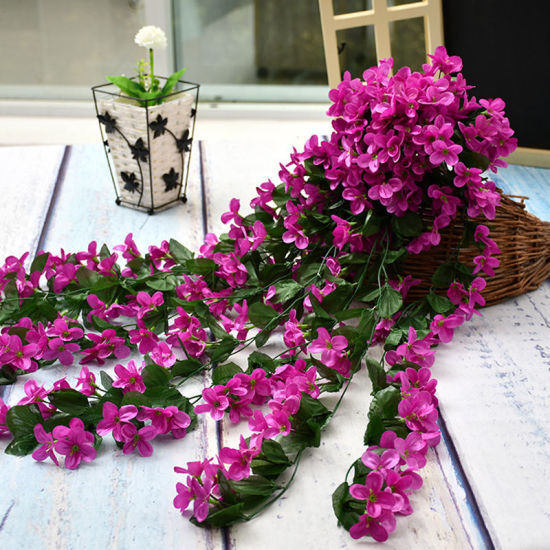 Image de Décoration de maison de vigne violette de fleurs de simulation de fausse soie