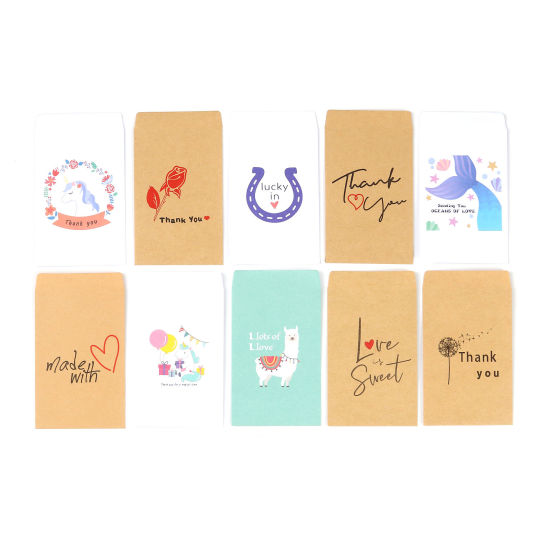 Image de Sacs en Papier en Papier Multicolore Forme Rectangle 12.5cm x 7.2cm, 20 Pcs