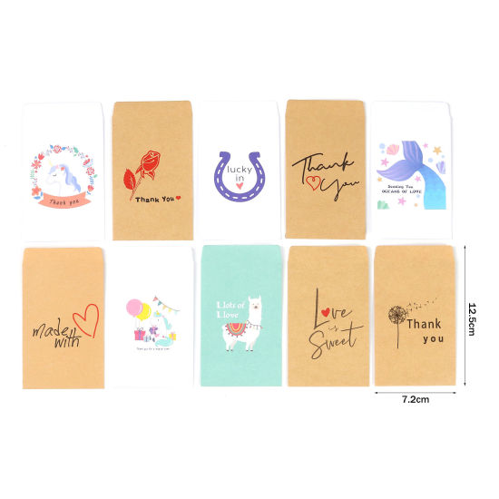 Image de Sacs en Papier en Papier Multicolore Forme Rectangle 12.5cm x 7.2cm, 20 Pcs