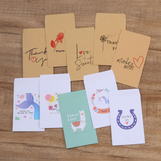 Image de Sacs en Papier en Papier Multicolore Forme Rectangle 12.5cm x 7.2cm, 20 Pcs