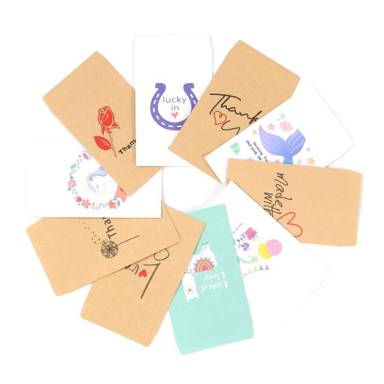 Image de Sacs en Papier en Papier Multicolore Forme Rectangle 12.5cm x 7.2cm, 20 Pcs