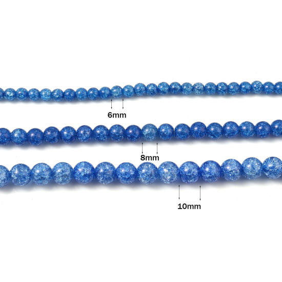 Image de Perles en Verre Rond Multicolore Motifs Fissurés 1 Enfilade