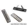 Picture of Zinc Based Alloy Label Tags Rectangle " Handmade " 36mm x 10mm 35mm x 12mm, 5 Sets ( 2 PCs/Set)