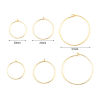 Picture of Brass Hoop Earrings 18K Real Gold Plated Circle Ring Post/ Wire Size: (21 gauge), 10 PCs