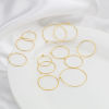 Picture of Brass Hoop Earrings 18K Real Gold Plated Circle Ring Post/ Wire Size: (21 gauge), 10 PCs